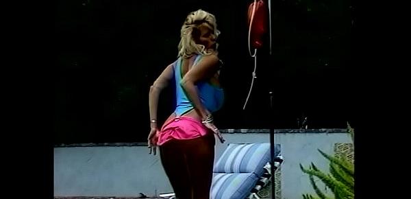  Naughty blonde Kimberly Kupps sticks plastic tube up her ass from behind and loves